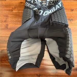 Nike Pro Combat Black and Gray Padded Compression Shorts